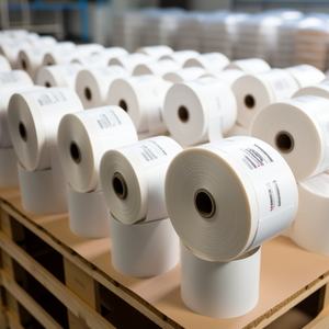 60# <b>White</b> BOPP Jumbo Label <b>Roll</b> 60mic Glossy <b>White</b> PP with Frozen Adhesive 60g <b>White</b> Glassine <b>Paper</b> - Product Image 4