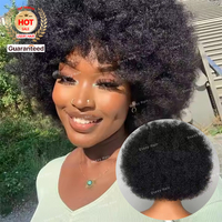 Perruques Courtes Pixie Afro Frisées en Cheveux Humains, Perruque Bob Courte Entièrement Faite à la Machine, 100% Cheveux Humains, Pas Chères, Sans Lacet, pour Femmes Noires