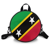 Sac à dos en cuir PU avec drapeau national de Sainte-Kitts et Nevis, élégant, pour femme, portable, double usage, sac à bandoulière, fermeture éclair, numérique