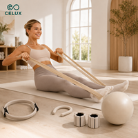 Kit de fitness personnalisé avec logo : ballon de yoga, anneau de Pilates, poids de cheville en silicone, bande de résistance pour Pilates à domicile