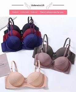 <span class=keywords><strong>Reggiseno</strong></span> push-up a mezza coppa per donna, per seni grandi, con coppe sottili in alto e spesse in basso, con ferretto, tinta unita, sexy, con spalline convertibili, seducente - Product Image 6