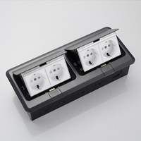 Toma de Corriente de Piso Europea OEM, Acero Inoxidable, Impermeable, Tipo Emergente Oculto, Caja de Toma de Corriente con Conexión a Tierra Estándar