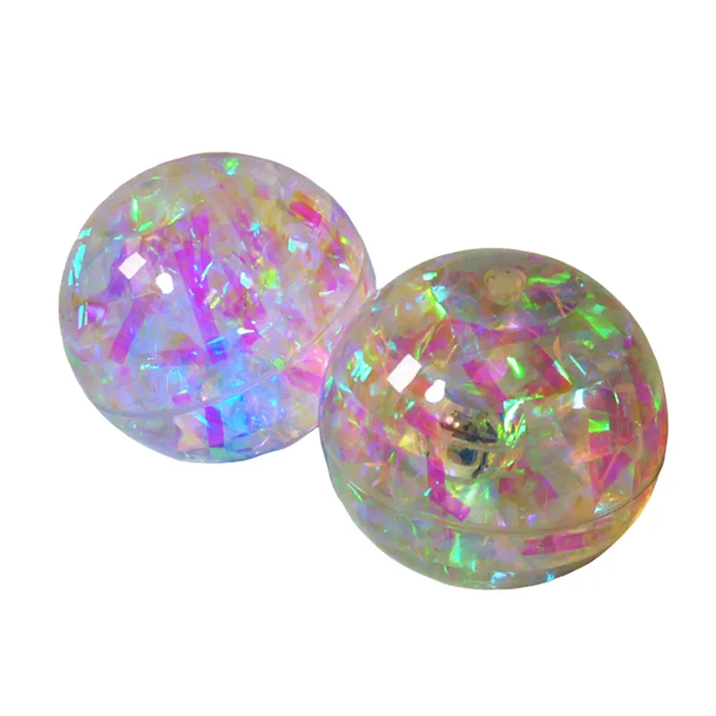 sparkly glitter/ribbon/sequin water bouncy ball flash ball for kids