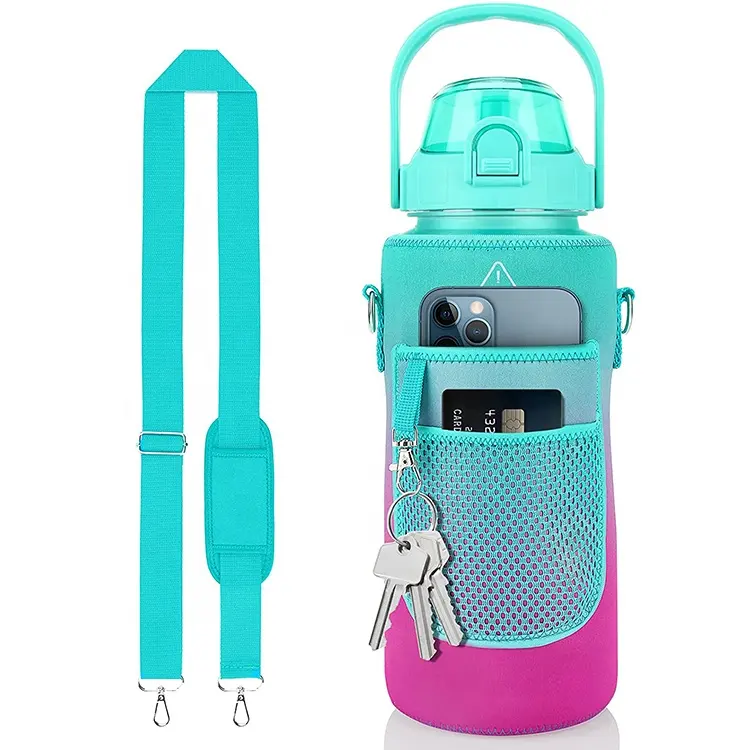 Customized Neoprene Water Bottle Carrier Holder Bag with Shoulder Sports Water Bottler Sling Bag