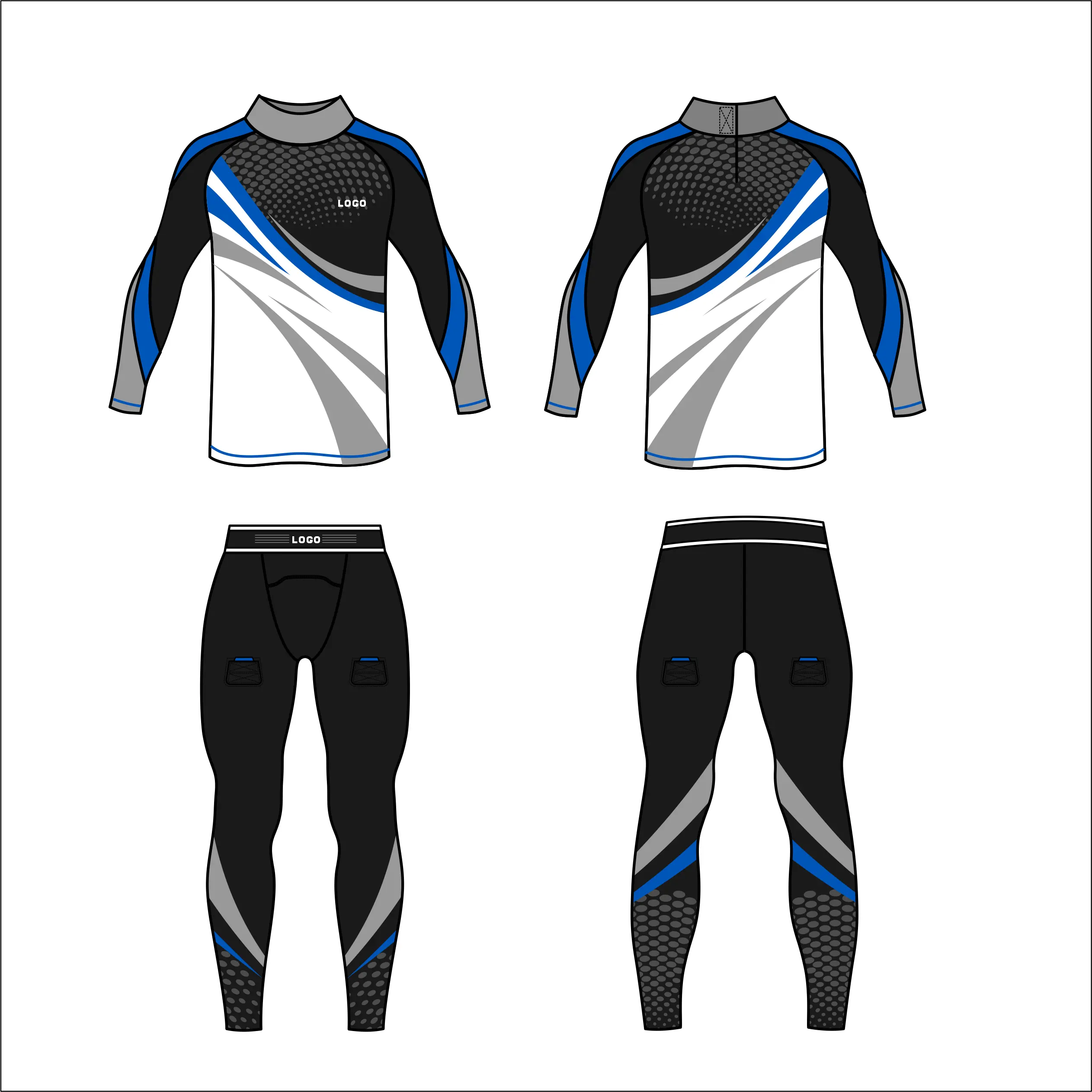 Luckpanther personnalisez votre propre logo Rash Guard à manches longues MMA Rash Guard Compression chemise et pantalon ensemble pour hommes