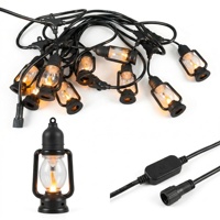 Lampes solaires électriques à filament Edison connectables IP65 pour jardin, festivals du Moyen-Orient, camping en plein air, éclairage ambiant nocturne