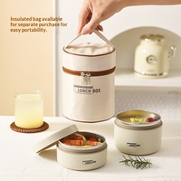 Boîte à lunch isotherme portable en acier inoxydable avec couvercle, isolation longue durée 4h, capacité 301-500ML, récipient à soupe minimaliste
