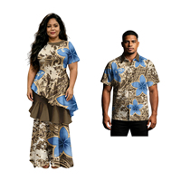Chemises unisexes tribales samoanes Tapa Fidji pour hommes, robes hawaïennes classiques à volants cascade pour femmes, taille plus, ensemble couple polynésien