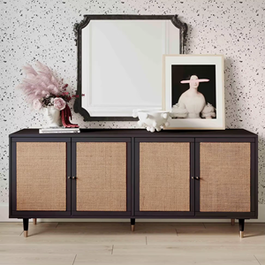 Living Room Furniture Natural <strong>Rattan</strong> Side Storage Cupboard Modern <strong>TV</strong> Table <strong>Units</strong> Hot Sale - Product Image 1