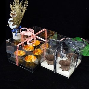 Boîte à muffins rectangulaire en plastique transparent PET avec 12 trous, boîte à cupcakes en carton noir et blanc - Product Image 6