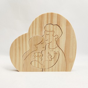 Puzzle en bois en forme de cœur, portrait de couple, artisanat, décoration de la maison pour le salon, cadeau pour la fête des mères, paquet multi-pièces - Product Image 3