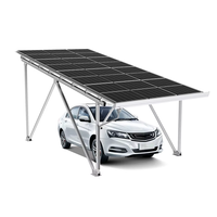 Sistem Pemasangan Kanopi Mobil Tenaga Surya Aluminium OEM untuk 2 Mobil, Beban Angin 60m per Detik, Beban Salju 3kN per Meter Persegi