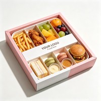 Boîte à emporter pour la restauration rapide, personnalisée, en papier kraft, jetable, de qualité alimentaire, pour les hamburgers, les nuggets de poulet, les frites, la restauration
