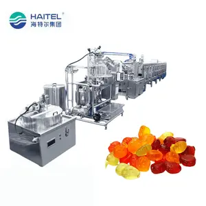 High quality automatic center filled gummy bear candy oil coating making machine