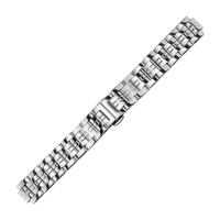 Bracelet de montre de luxe en acier inoxydable argenté de 18 mm, bracelet de remplacement pour hommes, pour un usage professionnel et décontracté
