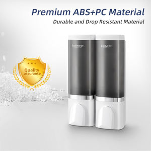 Nouveau distributeur de savon mural de luxe <span class=keywords><strong>sans</strong></span> rouille, en plastique, tactile, 500 ml*2 en 1, pompe, shampoing, hôtel, ensemble de salle de bain à 2 compartiments - Product Image 3