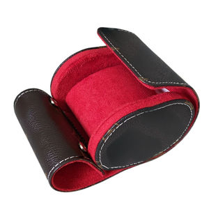 Boîte de rangement ovale pour montre, en PU marron, avec doublure en daim, emballage Loui Vuiton avec fermeture à bouton - Product Image 2