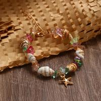 Bracelets tendance et populaires en perles de pierre de conque, turquoise et pendentifs de plage, bracelets en perles de cristal