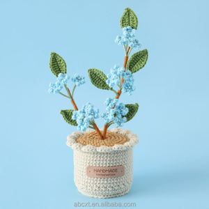 Decoración para el Hogar y el Automóvil, Maceta de Flores de Gypsophila Tejida a Mano - Product Image 5