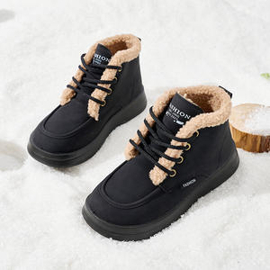 מגפי שלג חורפיים בהתאמה אישית עם פרווה לקרסול, בסגנון מערבי, סגירת גרביים, חמים לבנות - Product Image 2