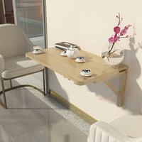 Table murale pliante en bois massif, bureau d'ordinateur, Table de salle à manger, Table d'étude