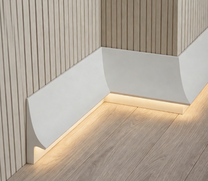 Nouvelle conception 2026 : Plinthe <span class=keywords><strong>LED</strong></span> <span class=keywords><strong>avec</strong></span> éclairage, accessoires de sol, plinthe en PVC, décoration intérieure moderne, <span class=keywords><strong>corniche</strong></span> de <span class=keywords><strong>plafond</strong></span> - Product Image 1