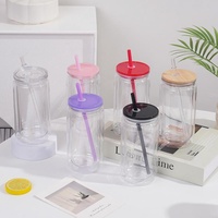 Gobelet en plastique PC coloré 16oz, double paroi, écologique, réutilisable, sans BPA, pour fêtes