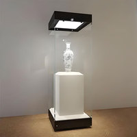Vitrines d'exposition de bijoux de montre noire moderne haut de gamme personnalisées Vitrines de musée en bois de verre Vitrines personnalisées