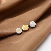 5 pièces/sac perles d'oeillet en acier inoxydable perles de gâteau rondes en relief pièces de bijoux à bricoler soi-même et accessoires connecteur bijoux accessoires