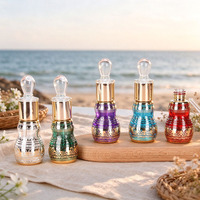 Bouteilles d'huile essentielle en verre créatives avec compte-gouttes : Bouteilles en verre de haute qualité en forme de gourde de style moyen-oriental
