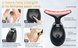 Massaggiatore Viso e Collo Brevettato Best Seller, 3 Colori, Ricaricabile Wireless, Dispositivo di Bellezza per Modellare <span class=keywords><strong>il</strong></span> Viso, Ridurre Rughe e Doppio <span class=keywords><strong>Mento</strong></span> - Product Image 5
