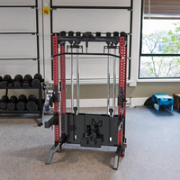 Longotech Câble Crossover Power Squat Rack avec Lat Pull Down et Low Row Combo Multi Functional Power Rack Machine