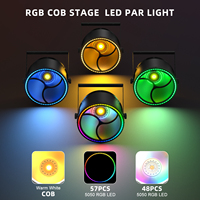 Lumière de scène rétro 200W COB ambre avec anneau lumineux RGB, effet stroboscopique, éclairage pour événements, clubs, bars, DJ, discothèques