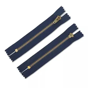 Vente en gros 3 # fermeture à glissière automatique fermeture à glissière en laiton de haute qualité fermeture à glissière Logo personnalisé métal <span class=keywords><strong>4</strong></span> # fermeture à glissière pantalon pour jean - Product Image 1