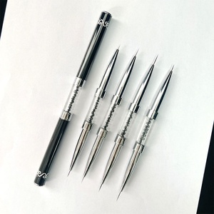 Pinceau de nail art double-embout pour détails, haute qualité, noir, personnalisable en usine, vente en gros, offre spéciale - Product Image 3