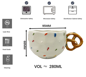 Tazas de Café de Cerámica Hechas a Mano de 280 ml con Diseño Nuevo de Fábrica, Taza de Cerámica en Forma de Corazón, Taza de Amor, Adecuada como Regalo para Chicas - Product Image 4