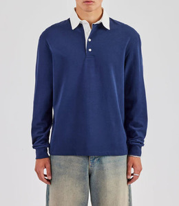 <span class=keywords><strong>Felpa</strong></span> <span class=keywords><strong>con</strong></span> <span class=keywords><strong>Cappuccio</strong></span> in Spugna Francese 100% Cotone, Maniche Lunghe, Colletto Rovesciato, <span class=keywords><strong>Felpa</strong></span> <span class=keywords><strong>Polo</strong></span> in Cotone Senza Cordoncini per Uomo - Product Image 3