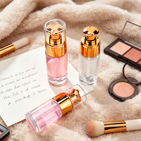 Botol Pompa Kaca Kosong 30ml Mewah, Dapat Digunakan Kembali, Anti Bocor, untuk Krim Makeup, Emulsi, Foundation