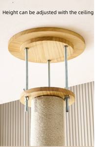 برج قطط خشبي كبير وعصري، قابل لتعديل الارتفاع من الأرض إلى السقف، مع إطار تسلق وسرير ومنصة قفز وبيت للحيوانات الأليفة - Product Image 5