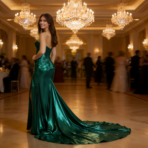 Abito da Festa con Spacco Alto Taglie Forti, Vestito da Sera Aderente Sexy |    Nuovo Stile Oumei per Ballo di Fine Anno e Club - Product Image 3