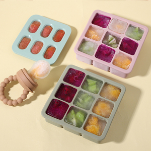 Moules à sucettes en forme d'outils pour la cuisine Mangeoire à fruits Contenants à sucettes en silicone Plateau à glaçons pour aliments pour bébés avec couvercle - Product Image 1
