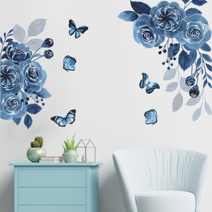 Papier peint élégant avec des fleurs colorées en pleine floraison, pivoines rose clair, feuilles vertes, autocollants muraux romantiques pour salon, <span class=keywords><strong>chambre</strong></span> à coucher, murale - Product Image 3