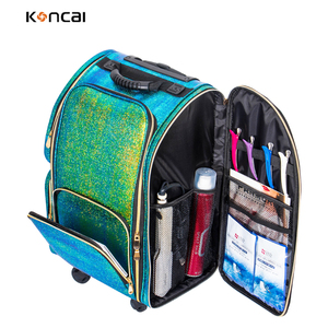 Maletín de Maquillaje con Ruedas, de Cuero PU Verde Brillante, Personalizado y Duradero, para Cosméticos y Belleza, Modelo KC-P42L de FAMA Factory - Product Image 4