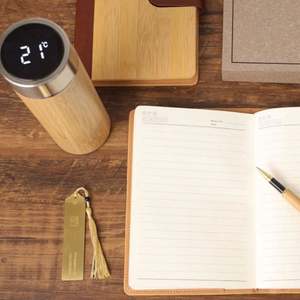 2025 Bamboo <b>A5</b> <b>Note</b> <b>Book</b> Custom Logo Diary Journal Writing Notebook Business Gift Set with Line - Product Image 2