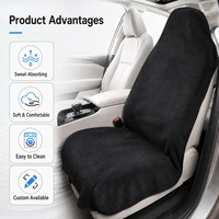 Housse de siège avant de voiture universelle en microfibre épaisse antidérapante avec logo personnalisé OEM, séchage rapide, protection de siège sport