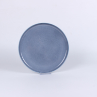 Service de table en porcelaine 12 pièces avec assiettes et bols en céramique à glaçure réactive