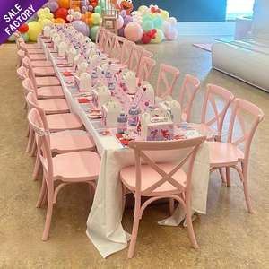 Manufacturer Cheap Price Pary Event Wedding Resin <b>Plastic</b> Tifany <b>Chair</b> Children Party Cross Back <b>Chair</b> Pink Kids - Product Image 1