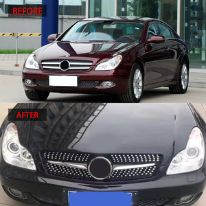 กระจังหน้ารถเมอร์เซเดส-เบนซ์ CLS-Class W219 ปี 09-11 สีดำ แบบตาข่าย วัสดุ ABS สำหรับการดัดแปลงอัพเกรด - Product Image 2
