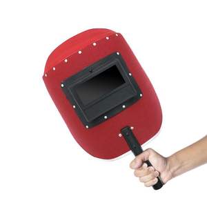 Masque de soudage portatif 300 mm en papier acier rouge avec poignée noire pour la protection contre les éclaboussures de soudage MIG, anti-éblouissement - Product Image 2