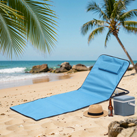 Chaise de plage pliable portable personnalisée avec dossier réglable multi-positions, cadre en aluminium et tissu Oxford